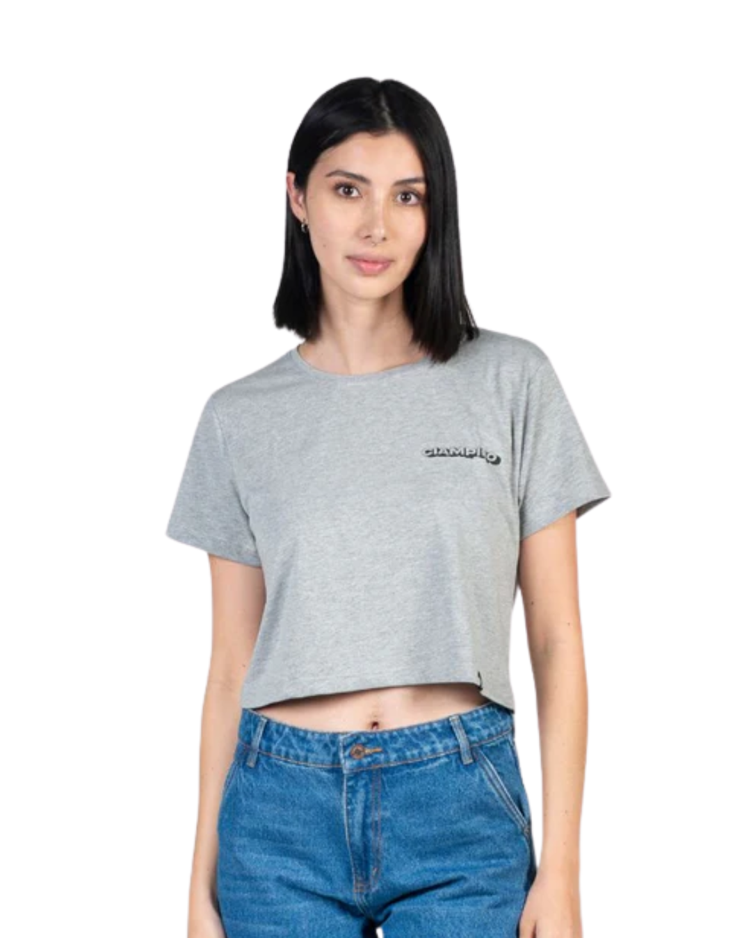 CROPTOP PEREZOSO ESPALDA GRIS - CIAMPINO