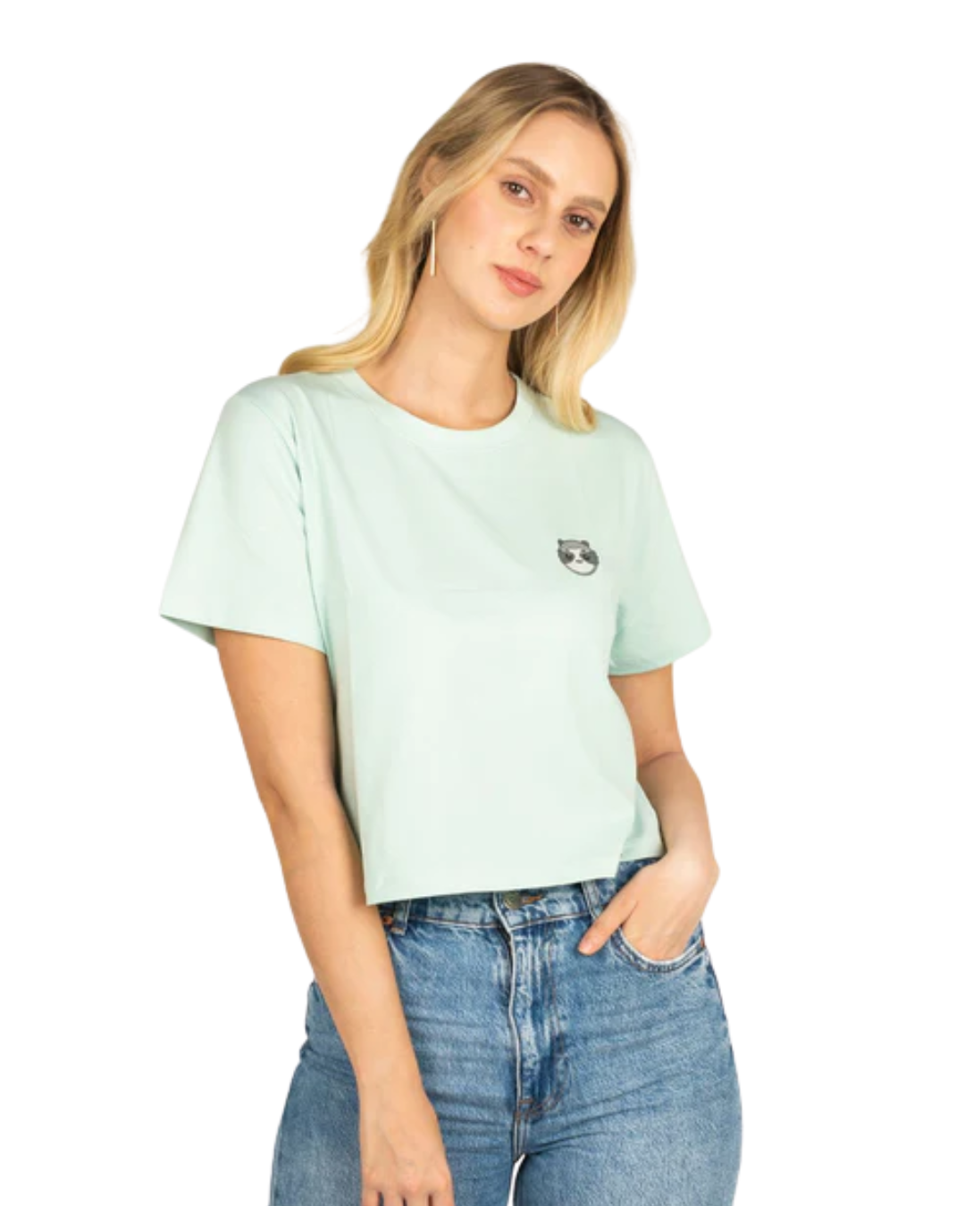 CROPTOP PEREZOSO CELESTE - CIAMPINO