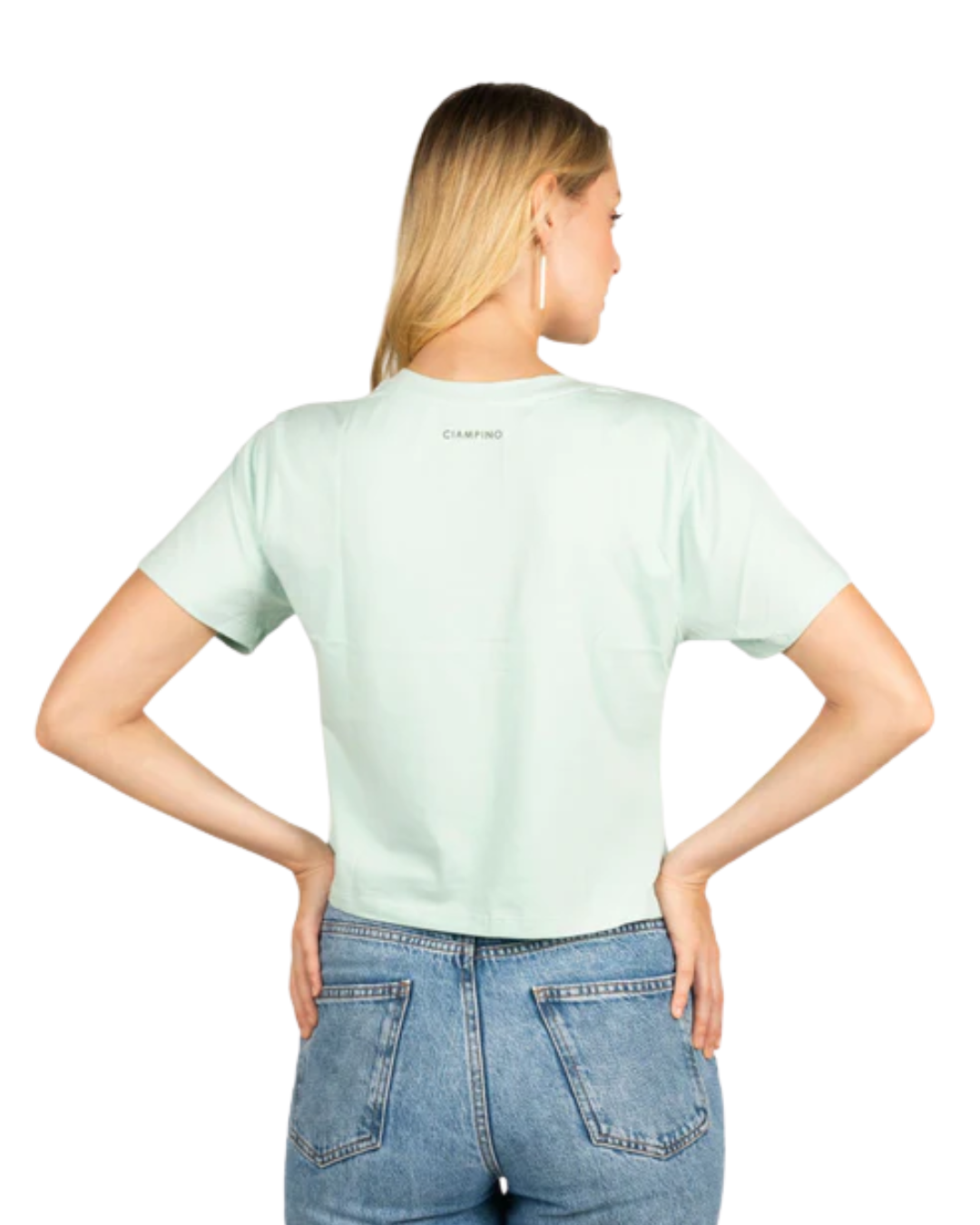 CROPTOP PEREZOSO CELESTE - CIAMPINO