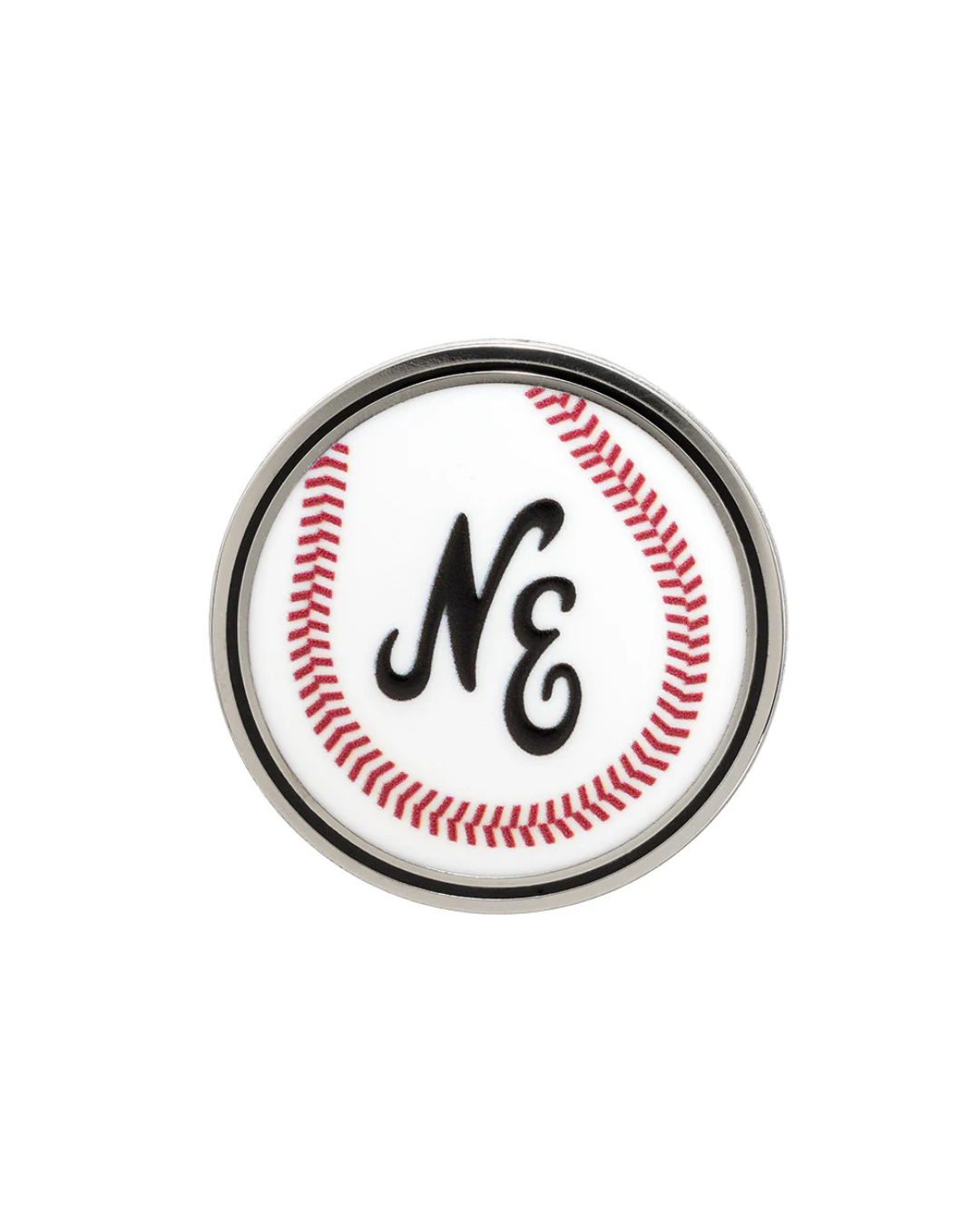 WHITE BASEBALL PIN BADGE