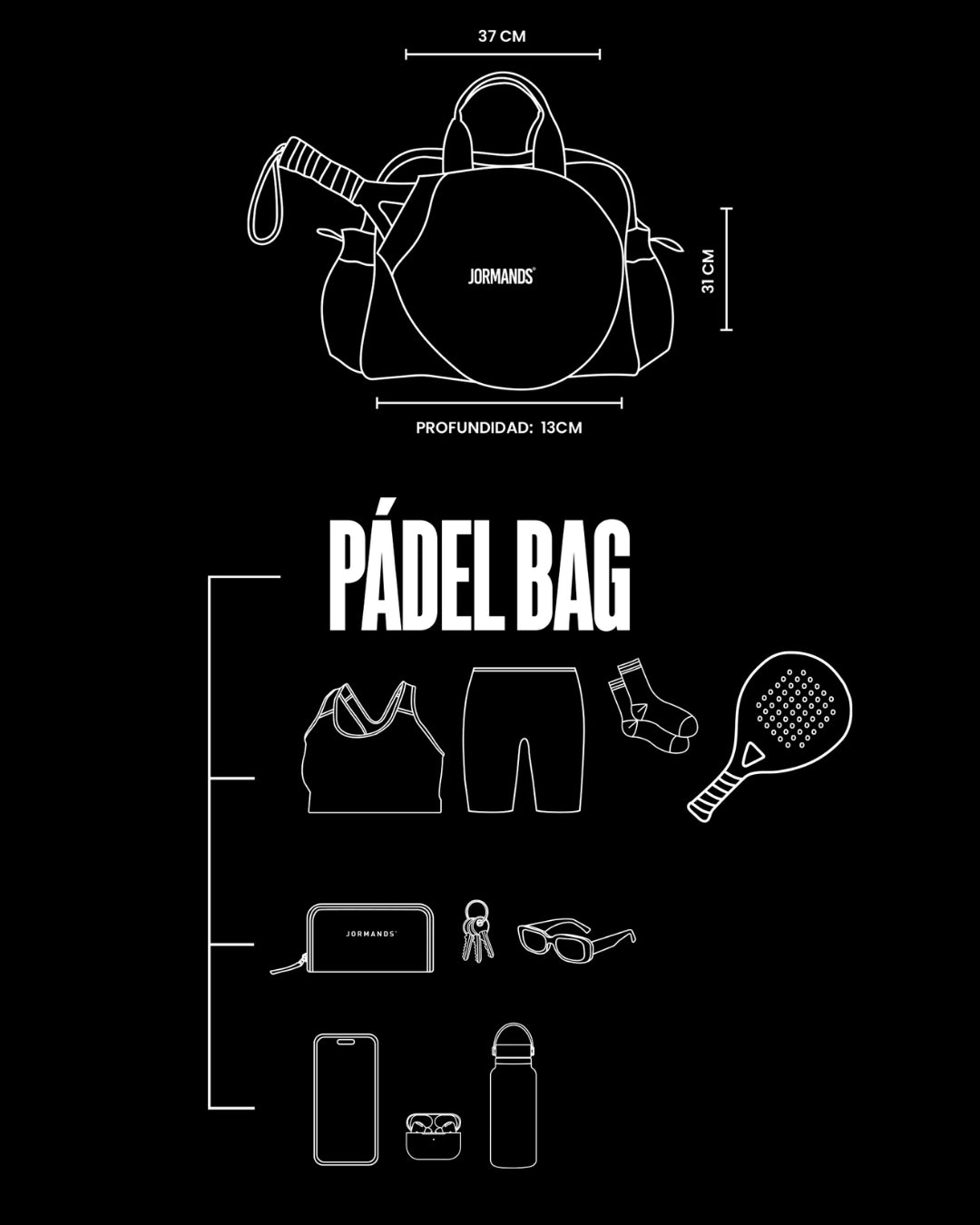 BLACK PADEL BAG