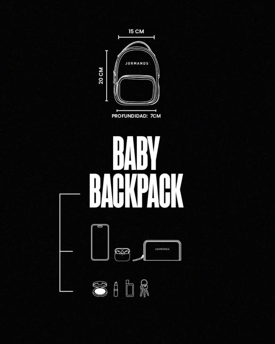 BLACK BABY BACKPACK
