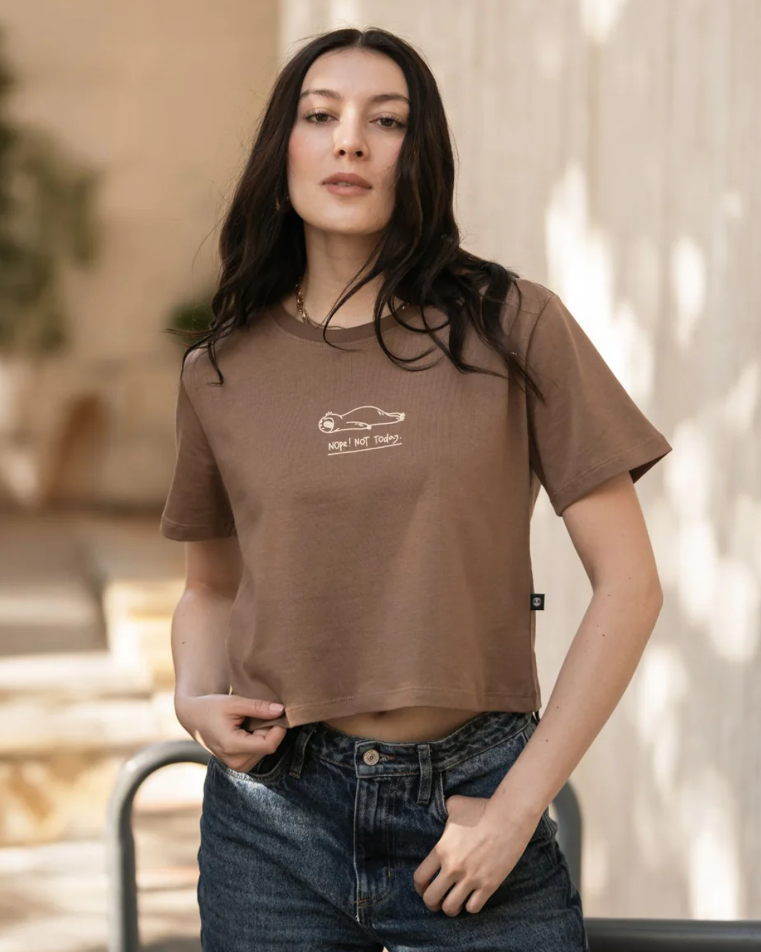 NOP TODAY BROWN CROPTOP - CIAMPINO