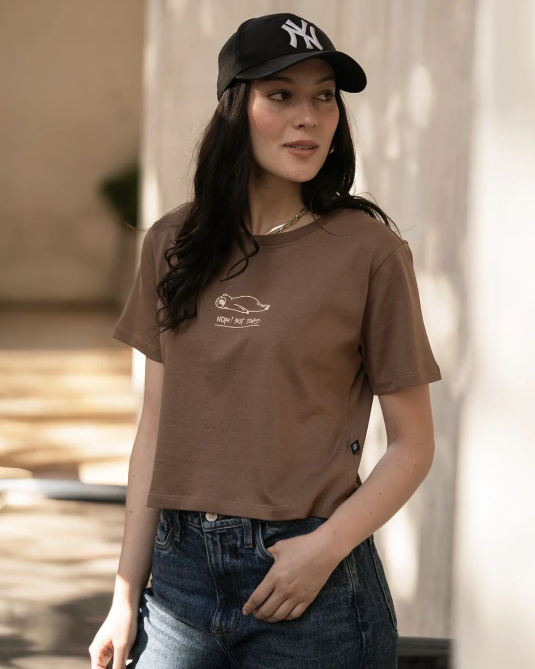NOP TODAY BROWN CROPTOP - CIAMPINO