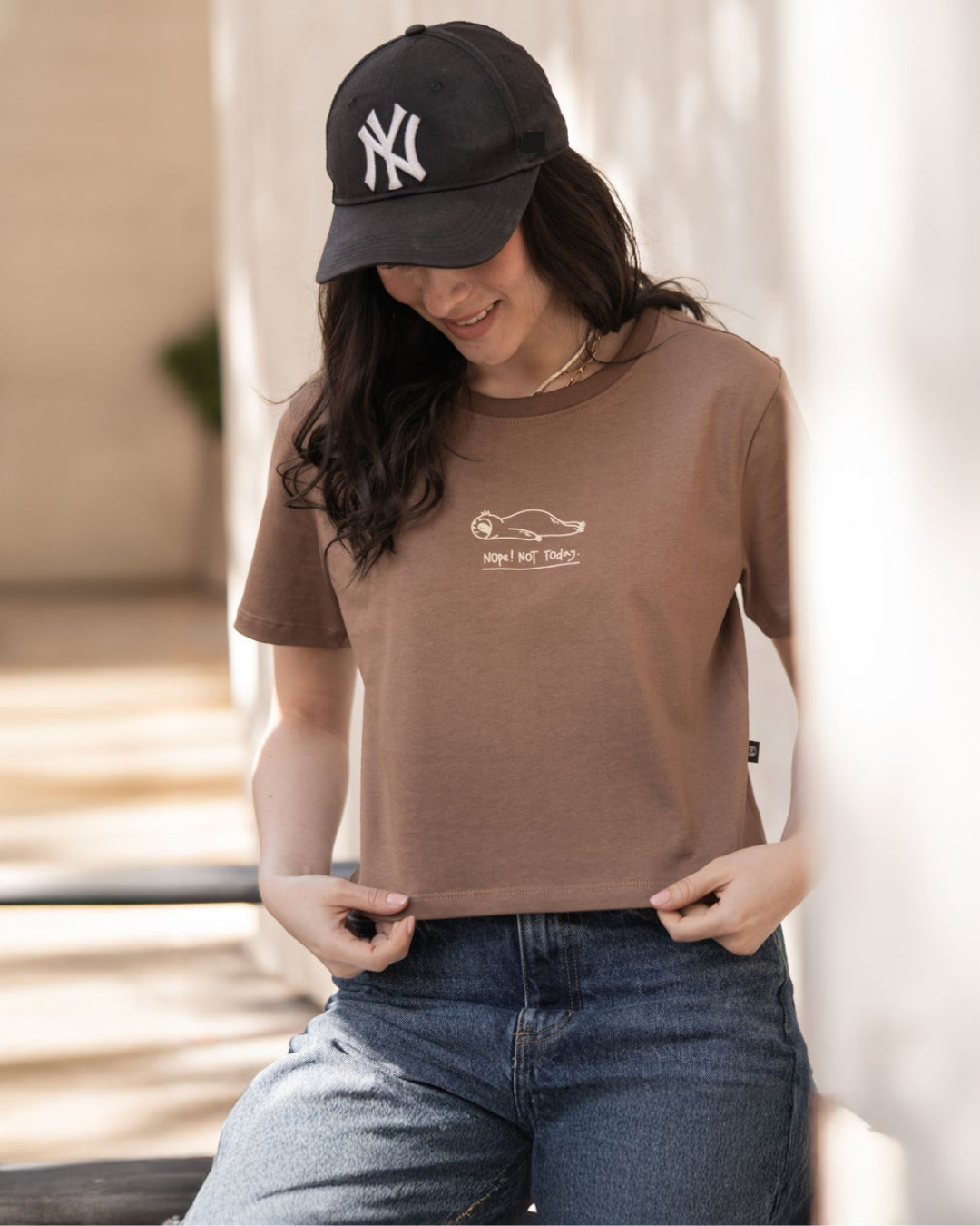 NOP TODAY BROWN CROPTOP - CIAMPINO