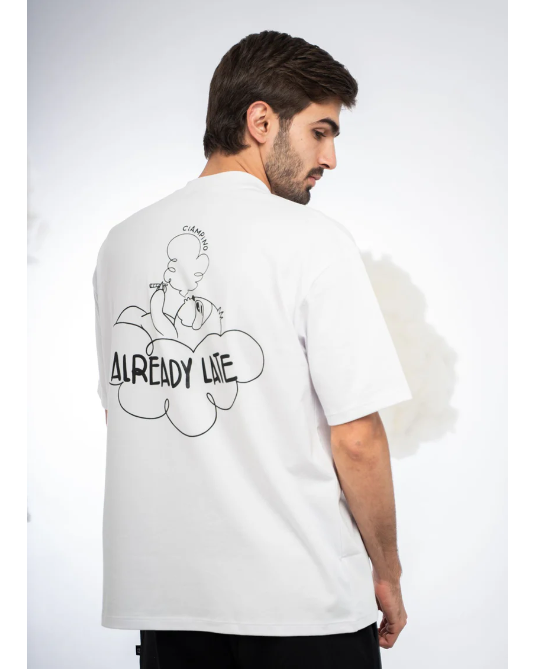 ALREADY LATE WHITE T-SHIRT - CIAMPINO