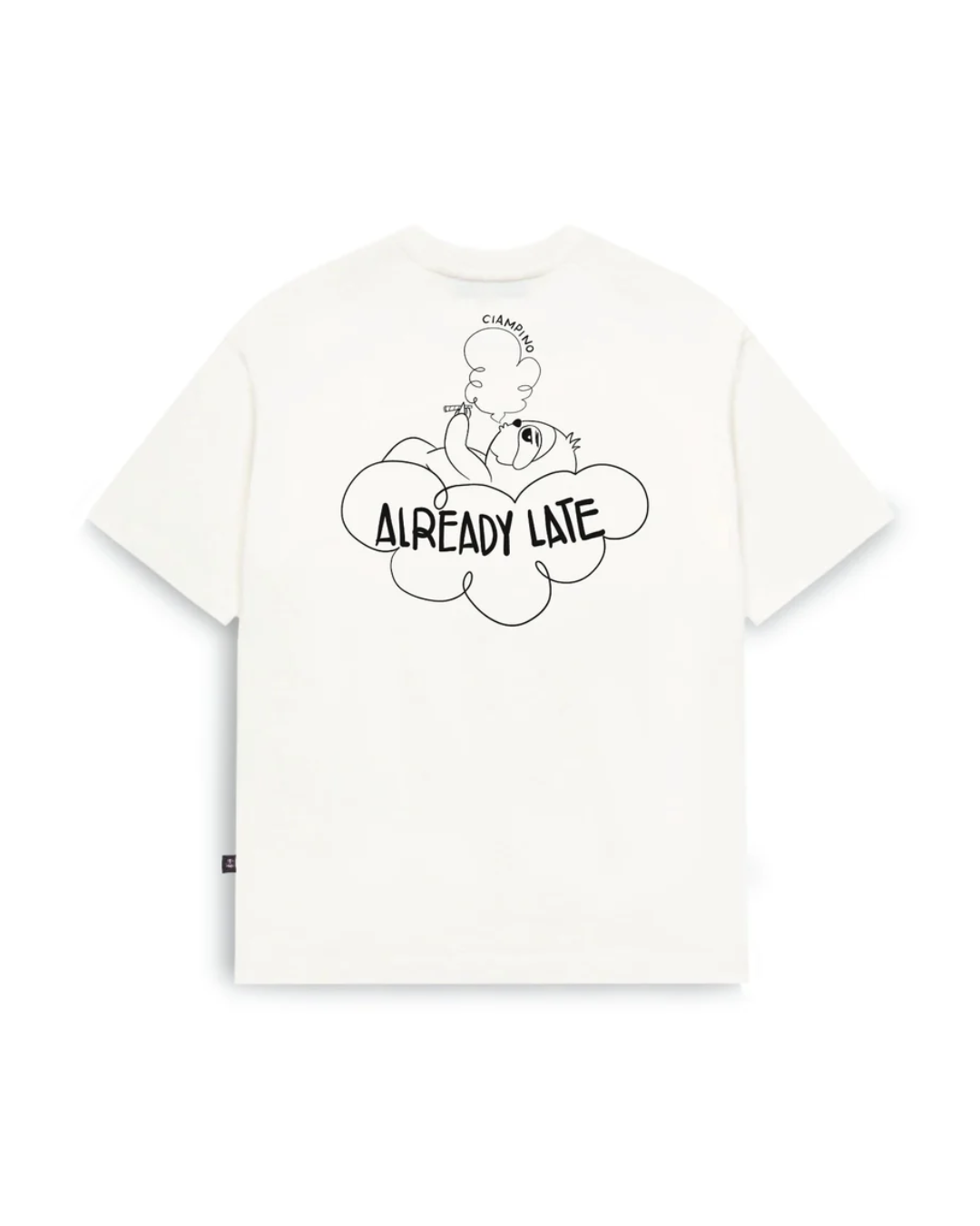 ALREADY LATE WHITE T-SHIRT - CIAMPINO