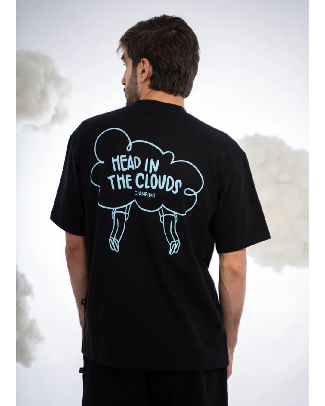 CLOUDS BLACK T-SHIRT - CIAMPINO