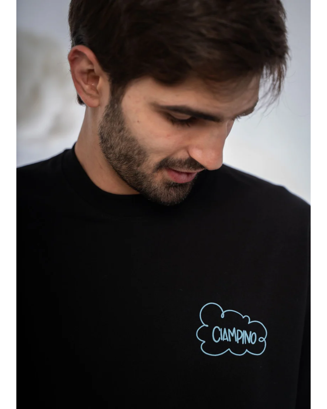 CLOUDS BLACK T-SHIRT - CIAMPINO