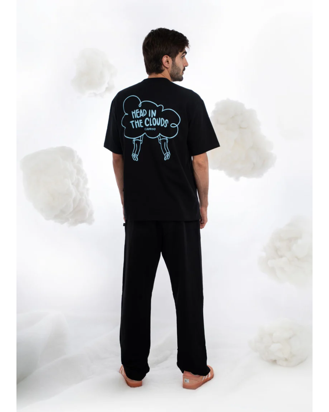 CLOUDS BLACK T-SHIRT - CIAMPINO