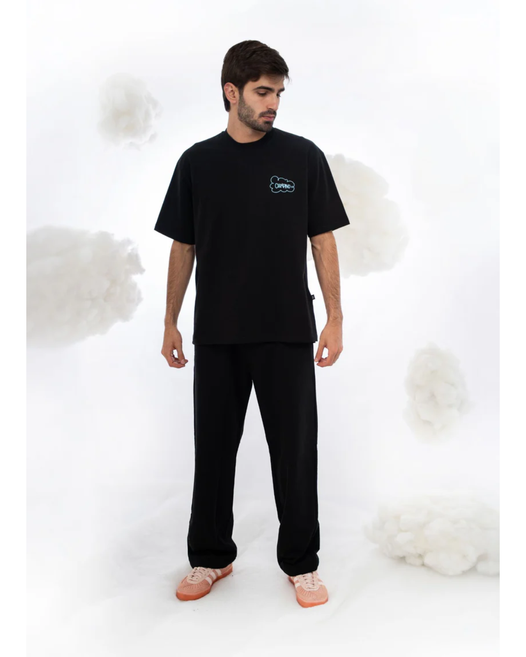 CLOUDS BLACK T-SHIRT - CIAMPINO